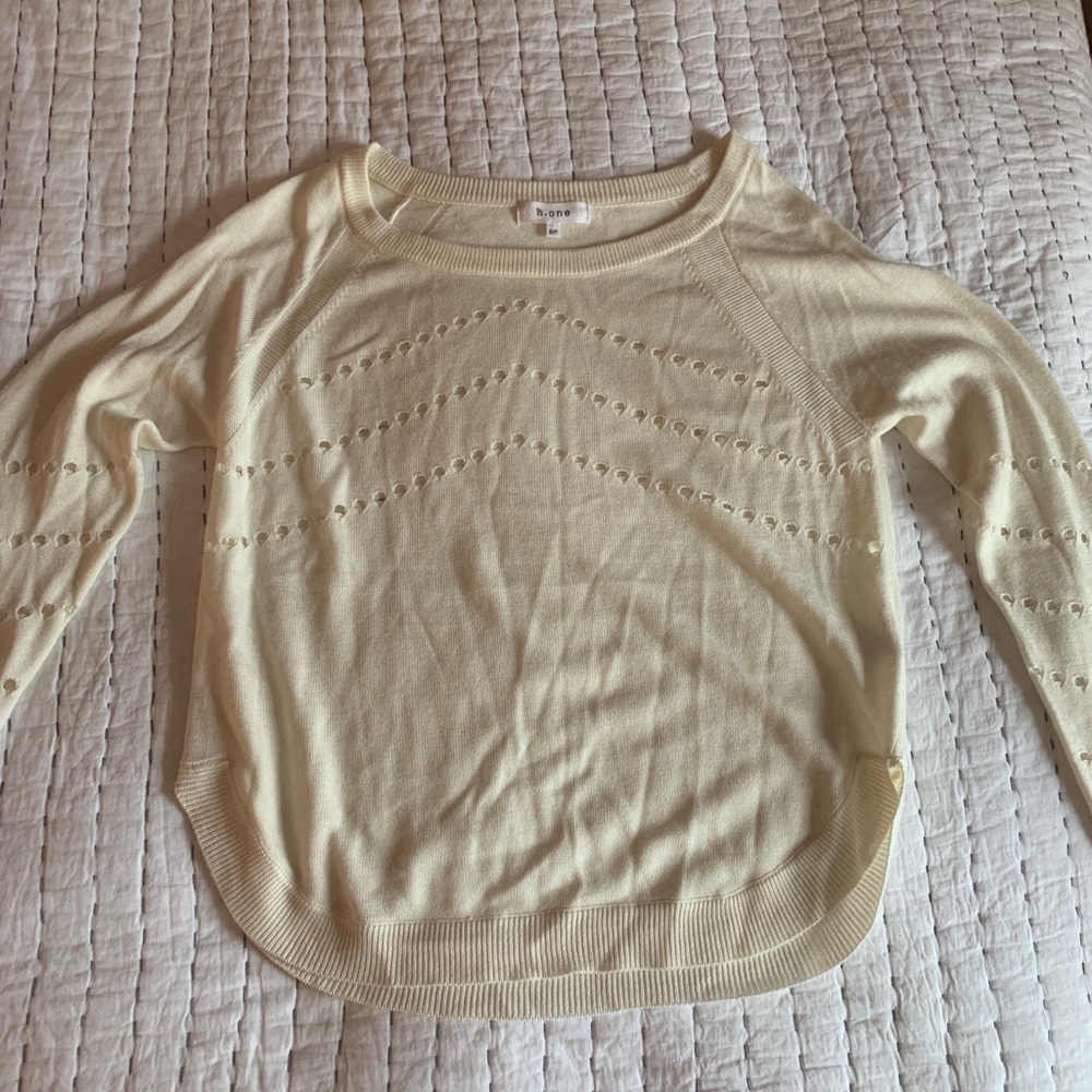 White sweater with cutout detail size S